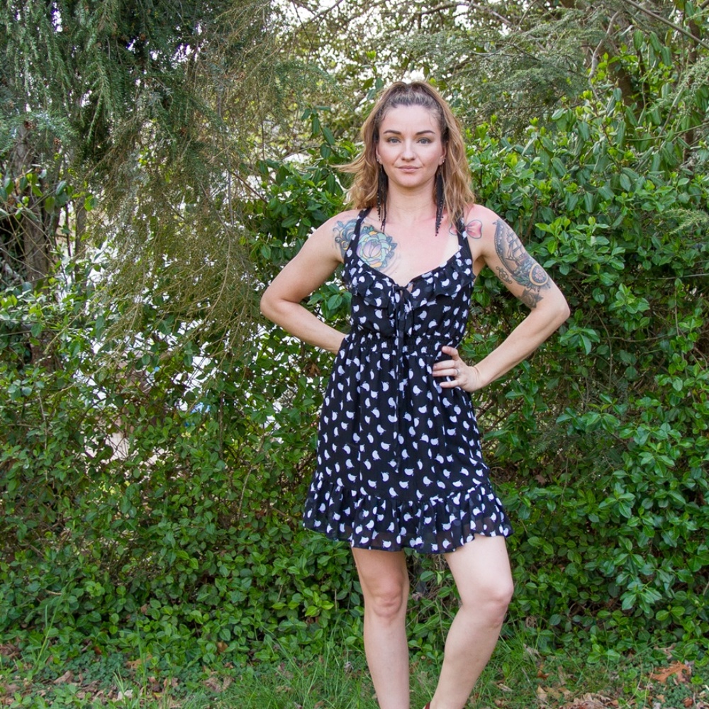 Chick Print Ruffle Dress - Picture 2 of 7
